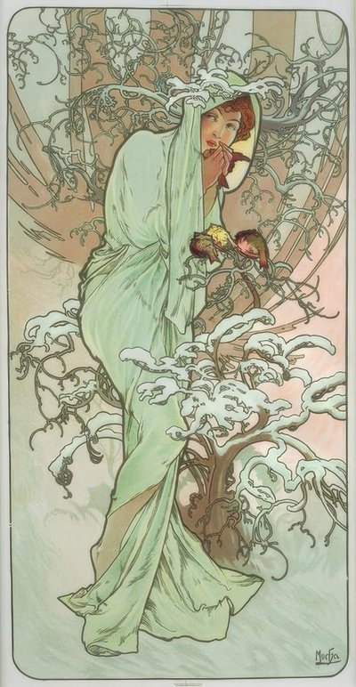 Zima autorstwa Alphonse Mucha