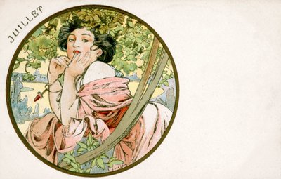 „Lipiec”, 1900 autorstwa Alphonse Mucha
