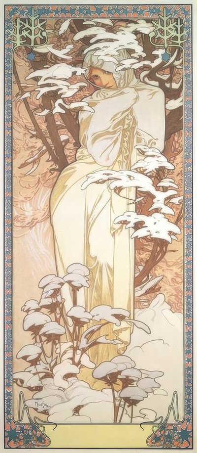 Zima autorstwa Alphonse Mucha
