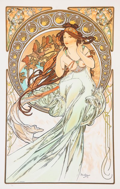 La Musica Z serii Sztuka, 1898. autorstwa Alphonse Mucha