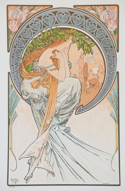 La Poesia Z cyklu Sztuka, 1898. autorstwa Alphonse Mucha