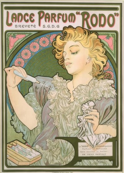 Perfumy Rodo Lance autorstwa Alphonse Mucha