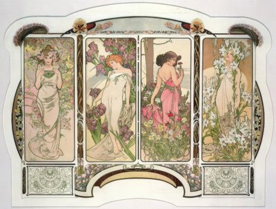 Kwiaty autorstwa Alphonse Mucha