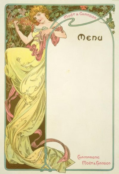Moët & Chandon / Menu autorstwa Alphonse Mucha