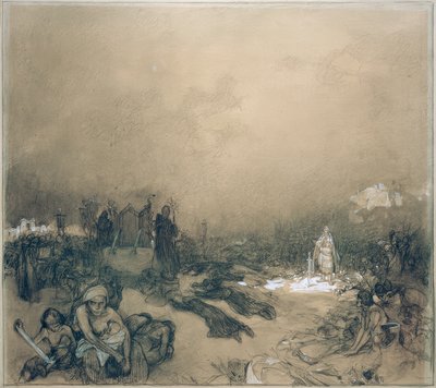 Po bitwie na górze Vítkov autorstwa Alphonse Mucha