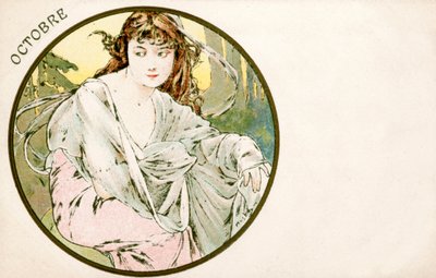„Październik”, 1900 autorstwa Alphonse Mucha