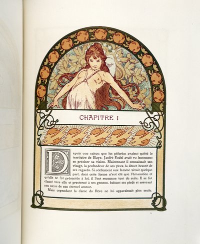 Strona z Ilsee, Princess de Tripoli, 1897 autorstwa Alphonse Mucha