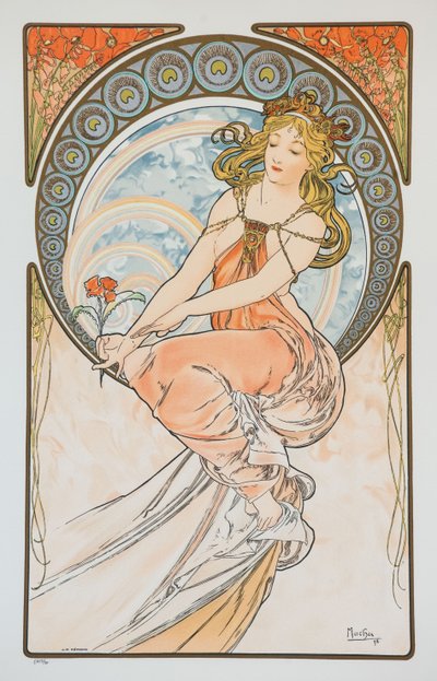 Malarstwo Z cyklu Sztuka, 1898. autorstwa Alphonse Mucha