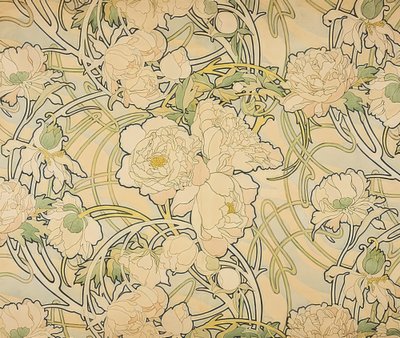Piwonie. 1897 autorstwa Alphonse Mucha