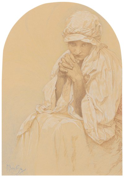 Portret Jarosława, artystki Córka , ok. 201 1924. autorstwa Alphonse Mucha