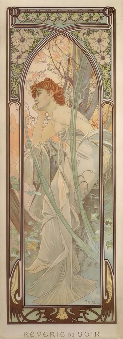 Wieczorna zaduma autorstwa Alphonse Mucha