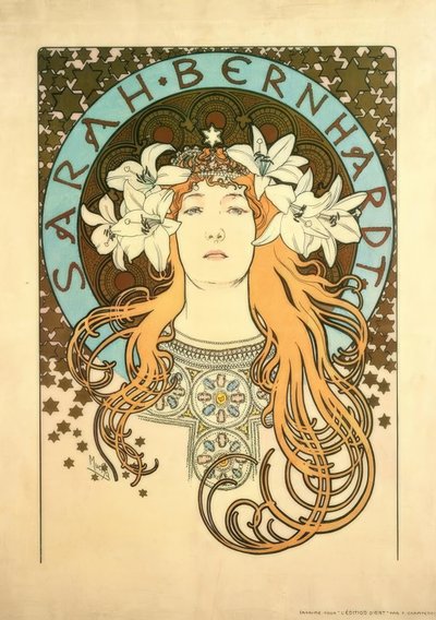 Sarah Bernhardt autorstwa Alphonse Mucha