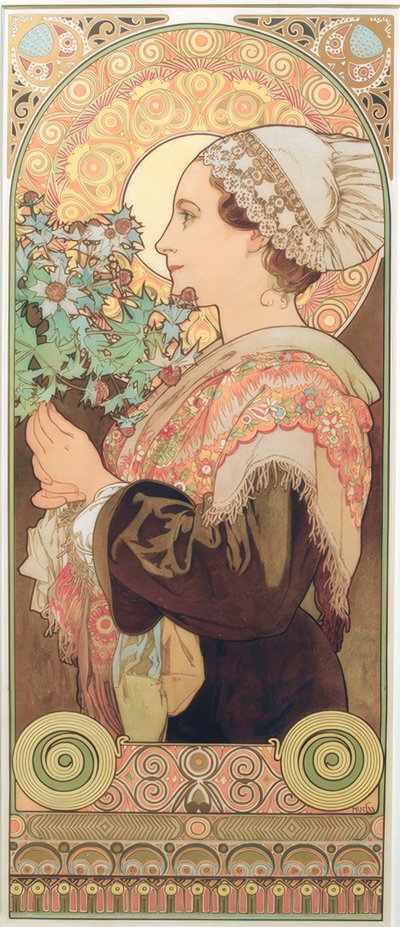 Silberdistel autorstwa Alphonse Mucha