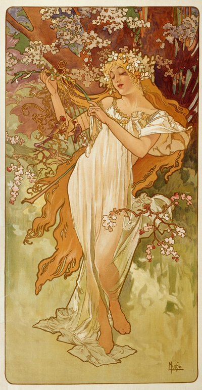 Wiosna, 1896 r. autorstwa Alphonse Mucha