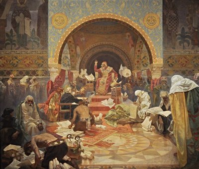 Bułgarski car Symeon Cykl Epopeja słowiańska autorstwa Alphonse Mucha