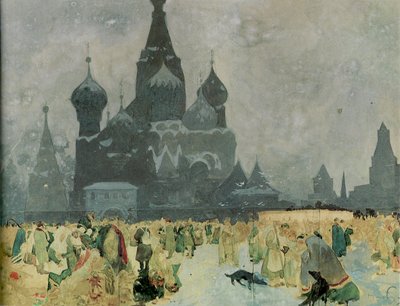 Studium emancypacji rosyjskich chłopów pańszczyźnianych do eposu słowiańskiego, 1914 autorstwa Alphonse Mucha