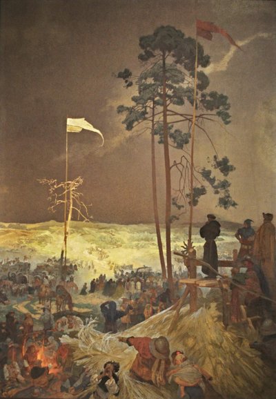 Spotkanie Na Krizkach Cykl Epopeja Słowiańska autorstwa Alphonse Mucha