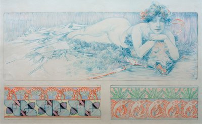 Rysunek wstępny do tabeli 4 autorstwa Alphonse Mucha