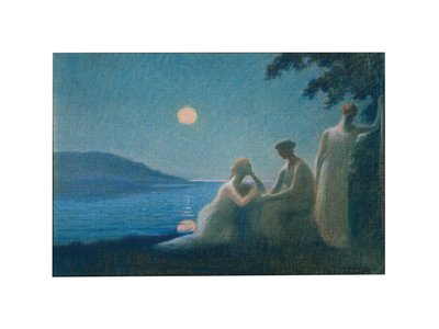 Pod promieniem księżyca, c.1895 autorstwa Alphonse Osbert
