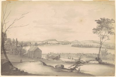 Studium dla „Widok Springfield na rzece Connecticut” autorstwa Alvan T. Fisher