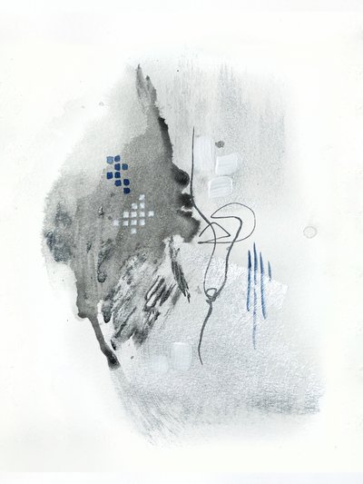 Abstrakcyjny płynny szaro-niebieski autorstwa Alyson Storms