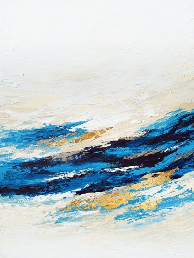 Niebieskie złote fale oceanu autorstwa Alyson Storms