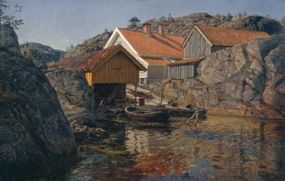 Między skałami, Mol, Nye-Hellesund autorstwa Amaldus Nielsen