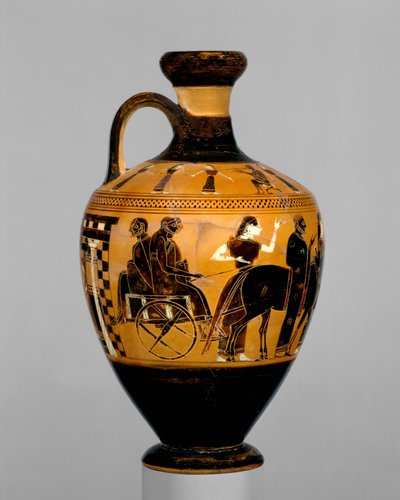 Lekythos, ok.550-530 pne (terakota) autorstwa Amasis Painter
