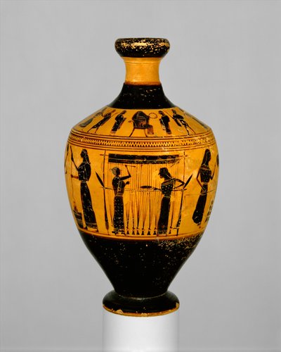Lekythos, ok.550-530 pne (terakota) autorstwa Amasis Painter