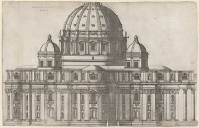 Widok podłużny na Bazylikę Świętego Piotra w Rzymie autorstwa Ambrogio Brambilla, after Michelangelo