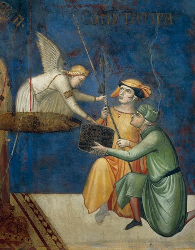 Alegoria dobrego rządu, sprawiedliwość wymienna lub kara wymienna, szczegół z Alegoria i wpływ dobrego i złego rządu na miasto i wieś autorstwa Ambrogio Lorenzetti