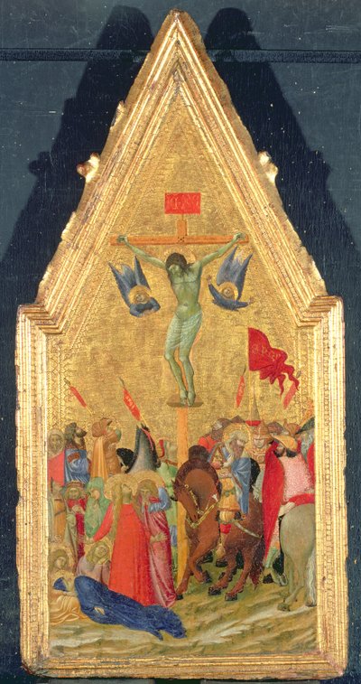 Ukrzyżowanie, ok. 1348-49 (tempera i złoty płatek na panelu) autorstwa Ambrogio Lorenzetti