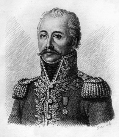 Antoine Guillaume MAURAILHAC z ELMAS de la COSTE dit DELMAS (1767-1813) - w Portretach generałów francuskich po zwycięstwach i podbojach Francuzów”. Grawerowane przez Ambroise Tardieu w 1818 r. Kolekcja Stella.””” autorstwa Ambroise Tardieu