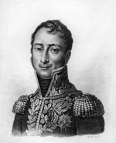 Auguste Jean Gabriel CAULAINCOURT (1777-1812) - w „Portretach francuskich generałów po zwycięstwach i podbojach Francuzów”. Grawerowane przez Ambroise Tardieu w 1818 roku. Kolekcja Stella. autorstwa Ambroise Tardieu