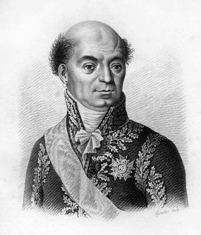 Dominique Catherine, markiz de Pérignon Maréchal de France (1754 do 1818).- w „Portrety generałów francuskich po zwycięstwach i podbojach Francuzów”. Grawerowane przez Ambroise Tardieu w 1818 roku. Kolekcja Stella. autorstwa Ambroise Tardieu