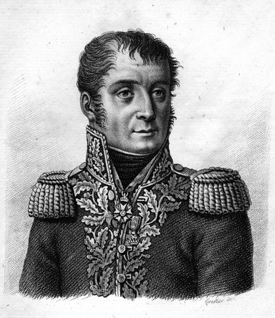 Generał Mouton - Duvernet (Régis Barthélemy, Baron Mouton-Duvernet) francuski generał (1769-1816). w „Portretach francuskich generałów po zwycięstwach i podbojach Francuzów””. Grawerowane przez Ambroise Tardieu w 1818 roku. Kolekcja Stella. autorstwa Ambroise Tardieu