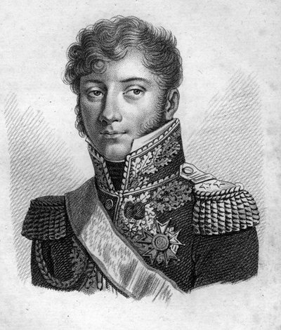 Generał Montholon.Charles Tristan, hrabia Montholon General français (1783 do 1853).w „”Portrety generałów francuskich po zwycięstwach i podbojach Francuzów””. Grawerowane przez Ambroise Tardieu w 1818 roku. Kolekcja Stella. autorstwa Ambroise Tardieu