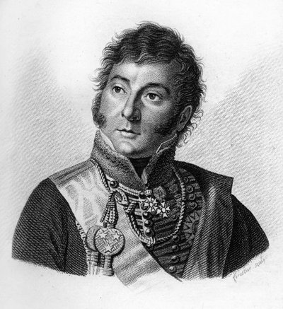 Guillaume Joseph Nicolas LAFON BLANIAC (1773-1833) - w „Portretach generałów francuskich po zwycięstwach i podbojach Francuzów”. Grawerowane przez Ambroise Tardieu w 1818 roku. Kolekcja Stella. autorstwa Ambroise Tardieu
