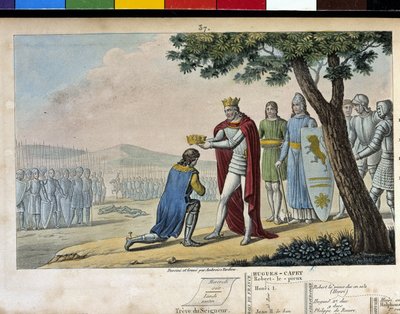 Henryk I (1008 - 1060), dynastia Kapetyngów. Zwycięzca swojego brata Roberta le Vieux, wybaczył mu i dał mu Księstwo Burgundii w 1016 - Zaprojektowane i wyryte przez Ambroise Tardieu w 1825. autorstwa Ambroise Tardieu