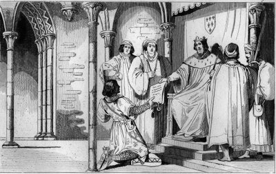 W 1327 r. Karol IV Bel (1294-1328) przejął panowanie Burbonów na rzecz pachwinowego syna Roberta de Clermonta i wnuka Saint-Louis, Ludwika I autorstwa Ambroise Tardieu