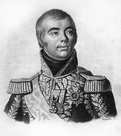 Jacques Alexandre Macdonald (1765-1840), marszałek Francji. w „Portrety generałów francuskich po zwycięstwach i podbojach Francuzów”. Grawerowane przez Ambroise Tardieu w 1818 roku. Kolekcja Stella. autorstwa Ambroise Tardieu