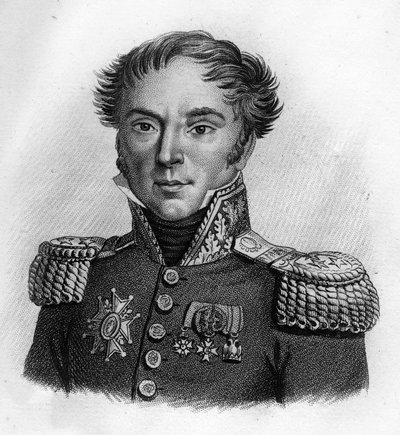 Jacques Laurent Gilly (1769-1829) - w „Portretach francuskich generałów po zwycięstwach i podbojach Francuzów”. Grawerowane przez Ambroise Tardieu w 1818 roku. Kolekcja Stella. autorstwa Ambroise Tardieu