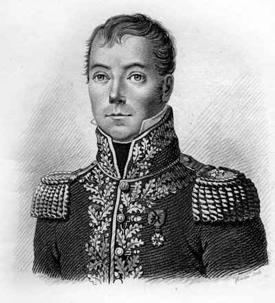 Generał Jean Pierre BECHE. 1770-1814.in „”Portrety generałów francuskich””. Grawerowane przez Ambroise Tardieu w 1818 roku. Kolekcja Stella autorstwa Ambroise Tardieu
