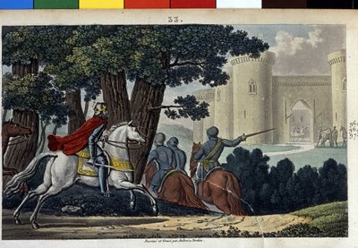 Lothaire (941-986), dynastia Merowingów. Walczył przeciwko cesarzowi niemieckiemu Ottonowi I i zaatakował go z zaskoczenia w Aachel.- Zaprojektowany i wyryty przez Ambrose Tardieu w 1825 roku. autorstwa Ambroise Tardieu