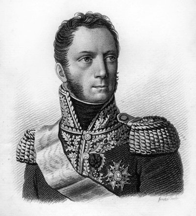 Louis Armand Augustin CAULAINCOURT (1773-1827) - w „Portretach francuskich generałów po zwycięstwach i podbojach Francuzów”. Grawerowane przez Ambroise Tardieu w 1818 roku. Kolekcja Stella. autorstwa Ambroise Tardieu