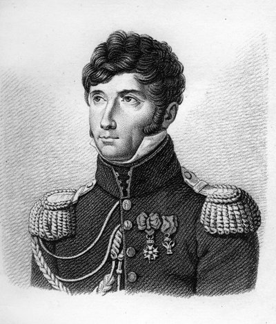 Louis Michel Letort (Le Tort) (1773-1815) w General de Brigade – w „Portrety francuskich generałów po zwycięstwach i bitwach Francuzów”. Grawerowane przez Ambroise Tardieu w 1818 roku. Kolekcja Stella. autorstwa Ambroise Tardieu