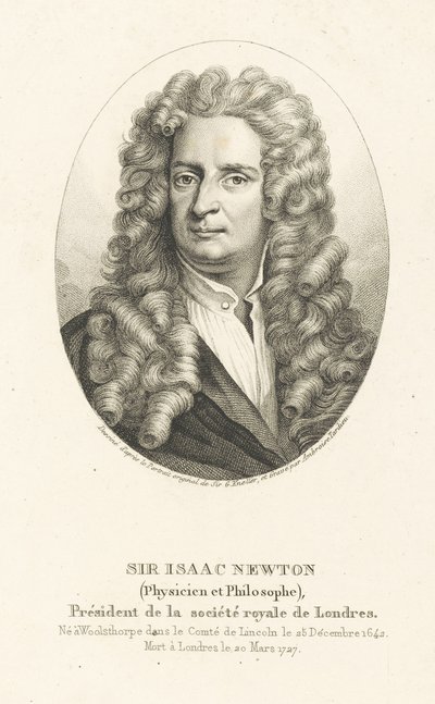 Portret sir Izaaka Newtona 1642-1727, c. 1830-1840. autorstwa Ambroise Tardieu