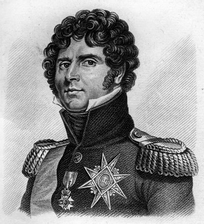 portret Karola Jeana - Baptiste Bernadotte (1763-1844), marszałka Francji, króla Szwecji i Norwegii Karola XIV. W „Portrety generałów francuskich”. Grawerowane przez Ambroise Tardieu w 1818 roku. Kolekcja Stella autorstwa Ambroise Tardieu