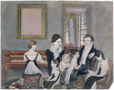 Rodzina Schuyler, 1824 (wc na papierze) autorstwa Ambrose Andrews