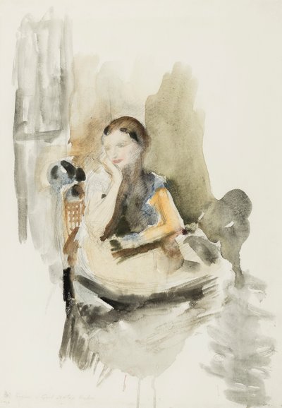 Helen, 1917 (ołówek, pędzel i toaleta na papierze) autorstwa Ambrose McEvoy